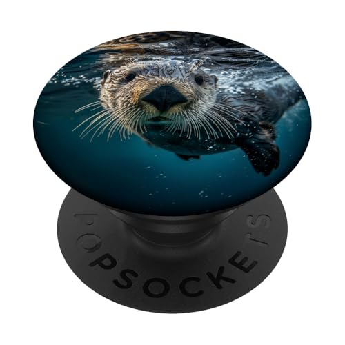 Niedlicher Seeotter Schwimmen PopSockets Klebender PopGrip Niedlicher Seeotter Schwimmen PopSockets Klebender PopGrip von Animal Lover Otter Accessories