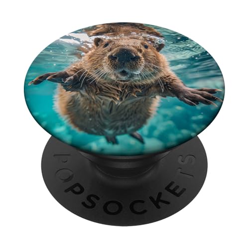 Niedlicher Seeotter Schwimmen lustig PopSockets Klebender PopGrip Niedlicher Seeotter Schwimmen lustig PopSockets Klebender PopGrip von Animal Lover Otter Accessories