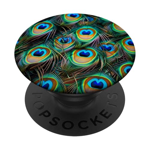 Pfauenfeder-Muster PopSockets Klebender PopGrip von Animal Lover Peacock Accessories