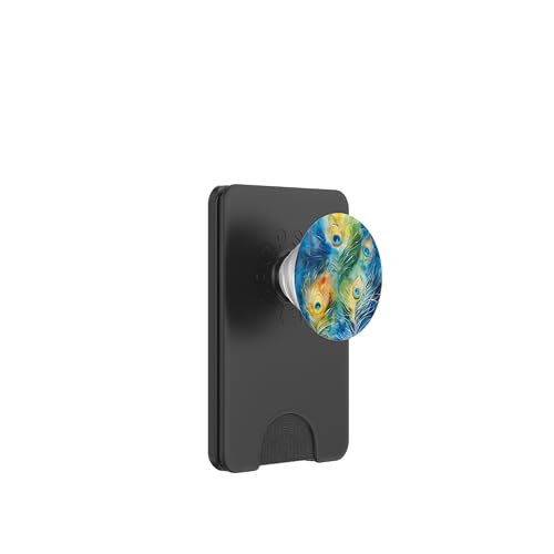 Pfauenfedern Muster Aquarell PopSockets PopWallet für MagSafe Pfauenfedern Muster Aquarell PopSockets PopWallet für MagSafe von Animal Lover Peacock Accessories
