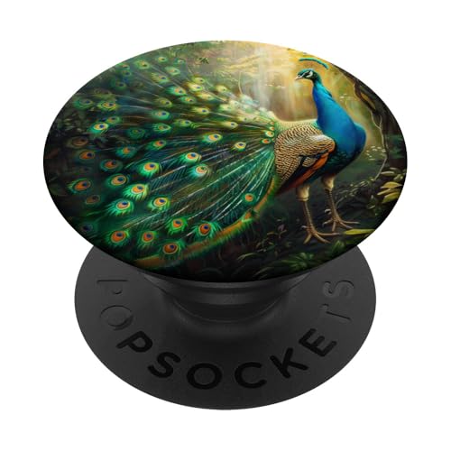Pfauenvogel Pfauenfeder PopSockets Klebender PopGrip Pfauenvogel Pfauenfeder PopSockets Klebender PopGrip von Animal Lover Peacock Accessories