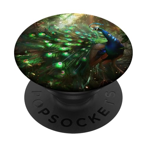 Pfauenvogel Pfauenfeder PopSockets Klebender PopGrip Pfauenvogel Pfauenfeder PopSockets Klebender PopGrip von Animal Lover Peacock Accessories