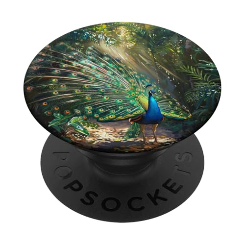 Pfauenvogel Pfauenfeder PopSockets Klebender PopGrip Pfauenvogel Pfauenfeder PopSockets Klebender PopGrip von Animal Lover Peacock Accessories