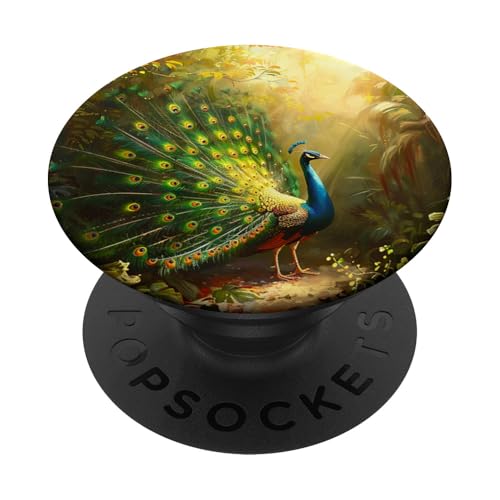 Pfauenvogel Pfauenfeder PopSockets Klebender PopGrip von Animal Lover Peacock Accessories