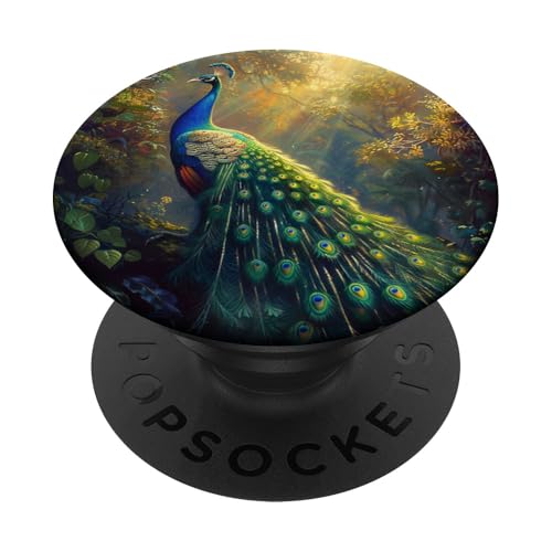 Pfauenvogel Pfauenfeder PopSockets Klebender PopGrip Pfauenvogel Pfauenfeder PopSockets Klebender PopGrip von Animal Lover Peacock Accessories