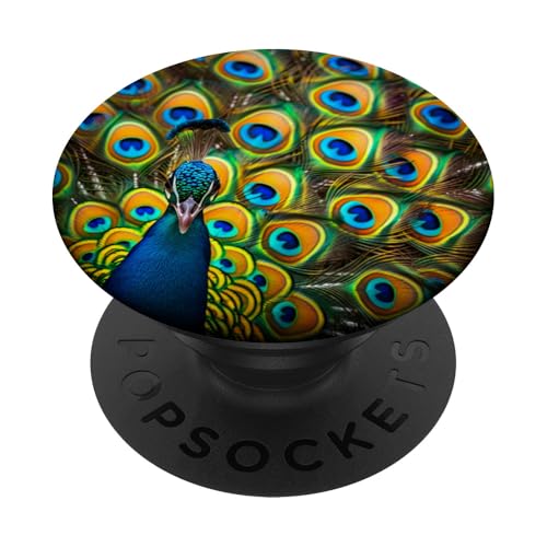 Pfauenvogel Pfauenfedern PopSockets Klebender PopGrip Pfauenvogel Pfauenfedern PopSockets Klebender PopGrip von Animal Lover Peacock Accessories