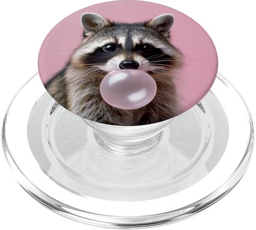 Lustiger Waschbär Bubble Gum PopSockets PopGrip für MagSafe von Animal Lover Raccoon Accessories