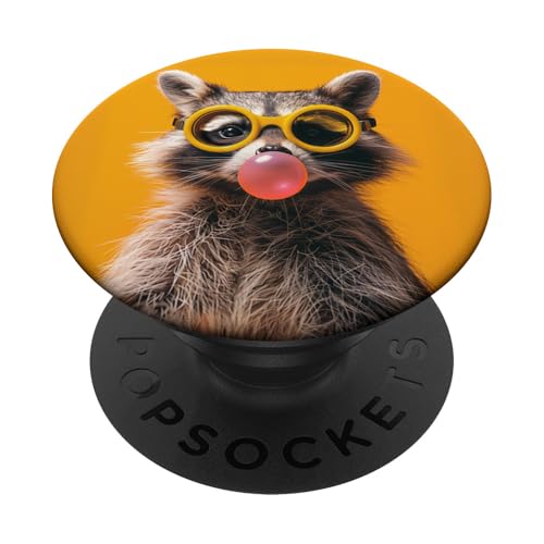 Süße Retro-Brille Waschbär PopSockets Klebender PopGrip von Animal Lover Raccoon Accessories