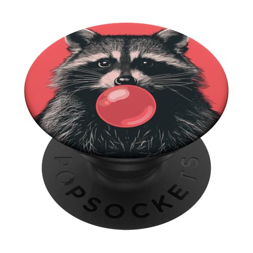 Süßer Waschbär Bubble Gum Lustig PopSockets Klebender PopGrip von Animal Lover Raccoon Accessories