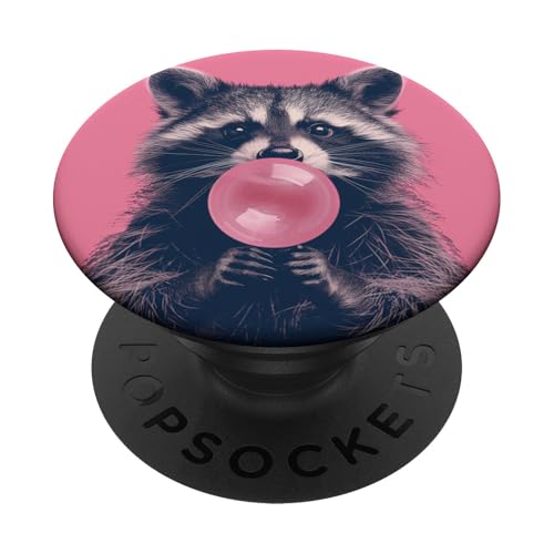 Süßer Waschbär Bubble Gum Lustig PopSockets Klebender PopGrip von Animal Lover Raccoon Accessories