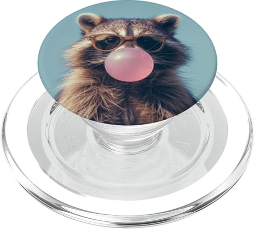 Süßer Waschbär Kaugummi PopSockets PopGrip für MagSafe von Animal Lover Raccoon Accessories
