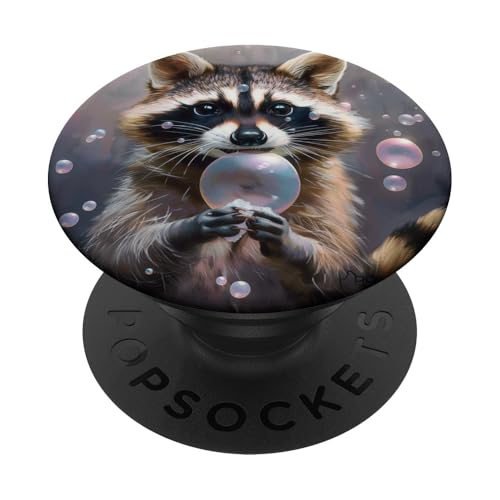 Süßer Waschbär spielt mit Seifenblasen PopSockets Klebender PopGrip Süßer Waschbär spielt mit Seifenblasen PopSockets Klebender PopGrip von Animal Lover Raccoon Accessories