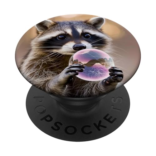 Süßer Waschbär spielt mit Seifenblasen PopSockets Klebender PopGrip Süßer Waschbär spielt mit Seifenblasen PopSockets Klebender PopGrip von Animal Lover Raccoon Accessories