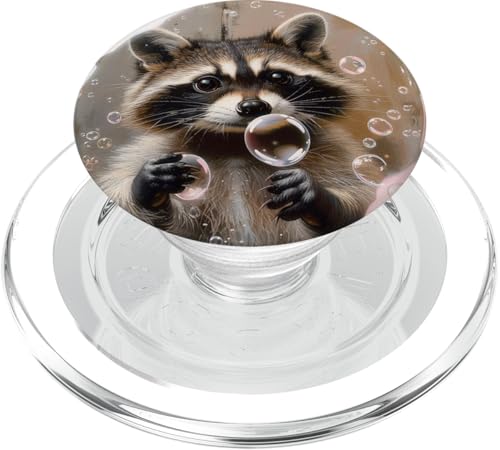 Süßer Waschbär spielt mit Seifenblasen PopSockets PopGrip für MagSafe Süßer Waschbär spielt mit Seifenblasen PopSockets PopGrip für MagSafe von Animal Lover Raccoon Accessories