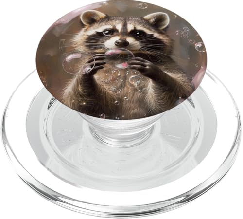 Süßer Waschbär spielt mit Seifenblasen PopSockets PopGrip für MagSafe Süßer Waschbär spielt mit Seifenblasen PopSockets PopGrip für MagSafe von Animal Lover Raccoon Accessories