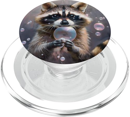 Süßer Waschbär spielt mit Seifenblasen PopSockets PopGrip für MagSafe Süßer Waschbär spielt mit Seifenblasen PopSockets PopGrip für MagSafe von Animal Lover Raccoon Accessories
