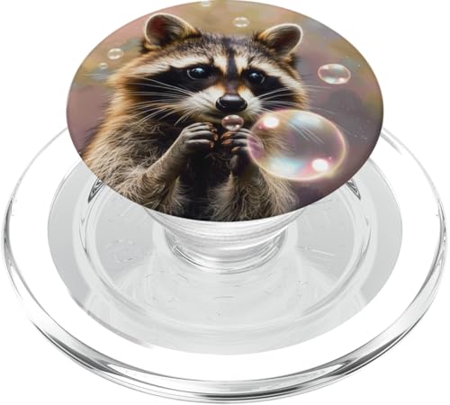 Süßer Waschbär spielt mit Seifenblasen PopSockets PopGrip für MagSafe Süßer Waschbär spielt mit Seifenblasen PopSockets PopGrip für MagSafe von Animal Lover Raccoon Accessories