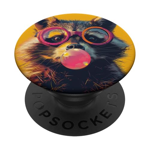 Waschbär Bubble Gum Lustig PopSockets Klebender PopGrip von Animal Lover Raccoon Accessories