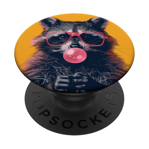 Waschbär Bubble Gum Lustig PopSockets Klebender PopGrip von Animal Lover Raccoon Accessories