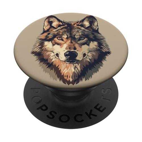 Brauner Wolf PopSockets Klebender PopGrip Brauner Wolf PopSockets Klebender PopGrip von Animal Lover Wolf Accessories