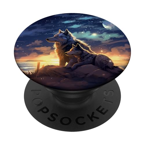 Dunkelblauer Sternenhimmel Wolf PopSockets Klebender PopGrip Dunkelblauer Sternenhimmel Wolf PopSockets Klebender PopGrip von Animal Lover Wolf Accessories