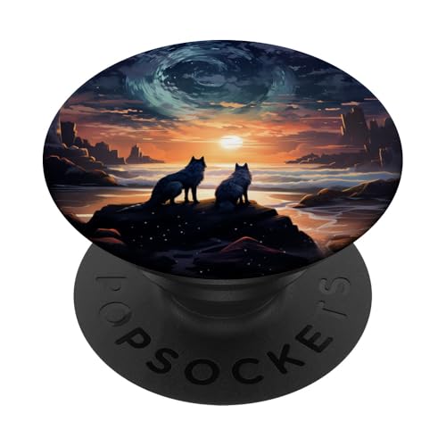 Dunkelblauer Sternenhimmel Wolf PopSockets Klebender PopGrip Dunkelblauer Sternenhimmel Wolf PopSockets Klebender PopGrip von Animal Lover Wolf Accessories