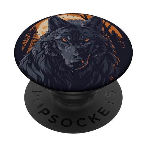 Mond Wolf Halloween PopSockets Klebender PopGrip Mond Wolf Halloween PopSockets Klebender PopGrip von Animal Lover Wolf Accessories