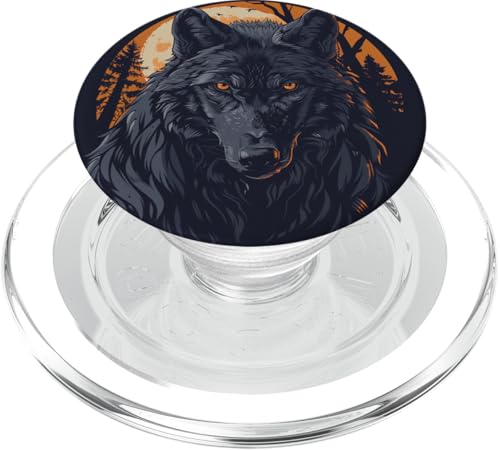 Mond Wolf Halloween PopSockets PopGrip für MagSafe Mond Wolf Halloween PopSockets PopGrip für MagSafe von Animal Lover Wolf Accessories