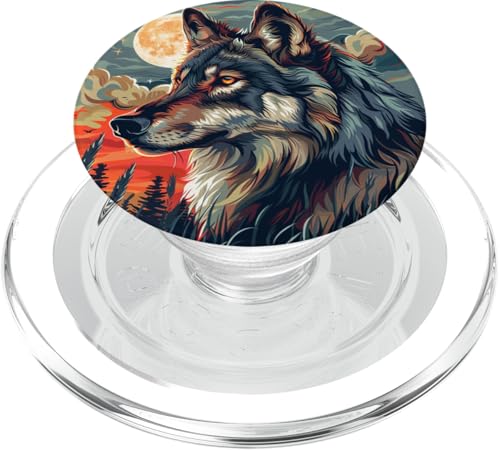 Mondwolf PopSockets PopGrip für MagSafe Mondwolf PopSockets PopGrip für MagSafe von Animal Lover Wolf Accessories