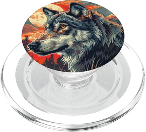Mondwolf PopSockets PopGrip für MagSafe Mondwolf PopSockets PopGrip für MagSafe von Animal Lover Wolf Accessories