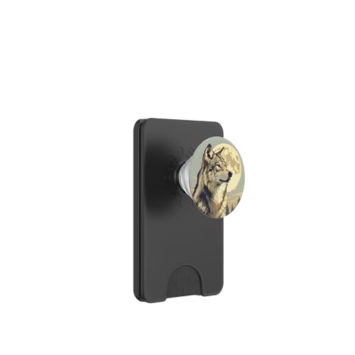 Mondwolf PopSockets PopWallet für MagSafe Mondwolf PopSockets PopWallet für MagSafe von Animal Lover Wolf Accessories