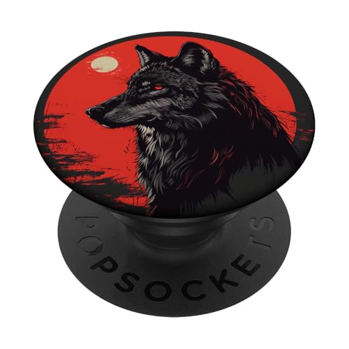 Mystischer Wolf im Wald Vollmond PopSockets Klebender PopGrip Mystischer Wolf im Wald Vollmond PopSockets Klebender PopGrip von Animal Lover Wolf Accessories