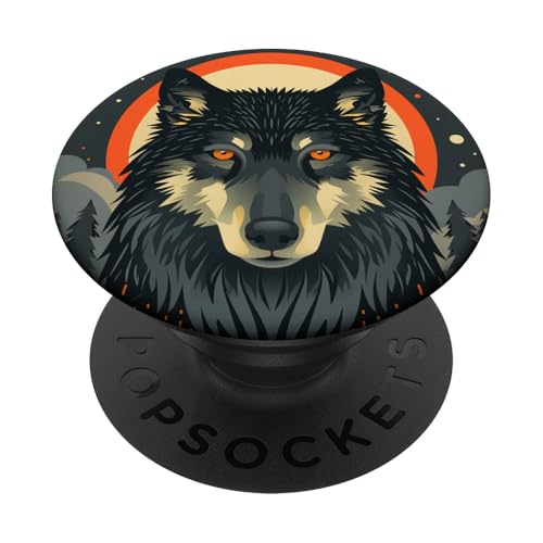 Mystischer Wolf im Wald Vollmond PopSockets Klebender PopGrip Mystischer Wolf im Wald Vollmond PopSockets Klebender PopGrip von Animal Lover Wolf Accessories