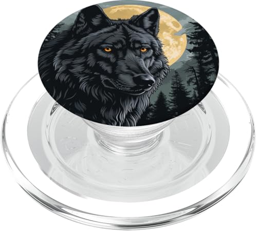 Mystischer Wolf im Wald Vollmond PopSockets PopGrip für MagSafe Mystischer Wolf im Wald Vollmond PopSockets PopGrip für MagSafe von Animal Lover Wolf Accessories