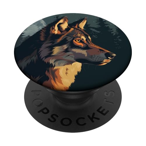 Wald Mond Wolf PopSockets Klebender PopGrip Wald Mond Wolf PopSockets Klebender PopGrip von Animal Lover Wolf Accessories