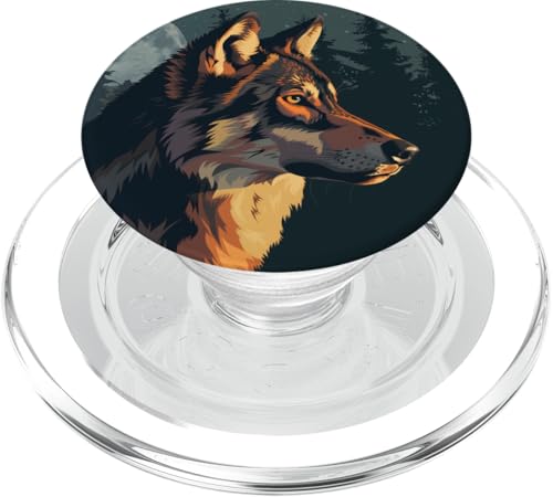 Wald Mond Wolf PopSockets PopGrip für MagSafe Wald Mond Wolf PopSockets PopGrip für MagSafe von Animal Lover Wolf Accessories