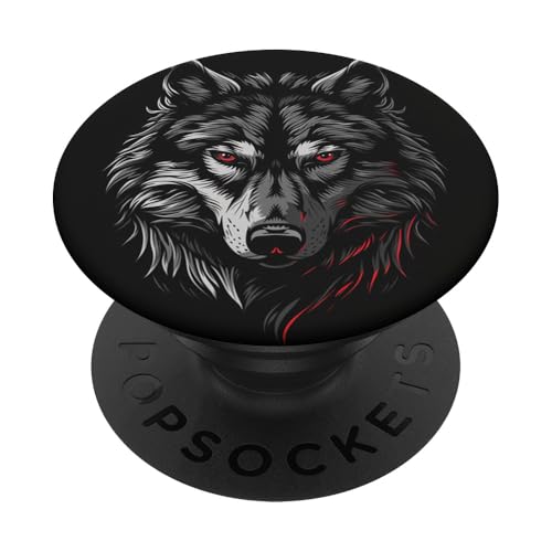 Wolf Abstrakt Schwarz PopSockets Klebender PopGrip Wolf Abstrakt Schwarz PopSockets Klebender PopGrip von Animal Lover Wolf Accessories