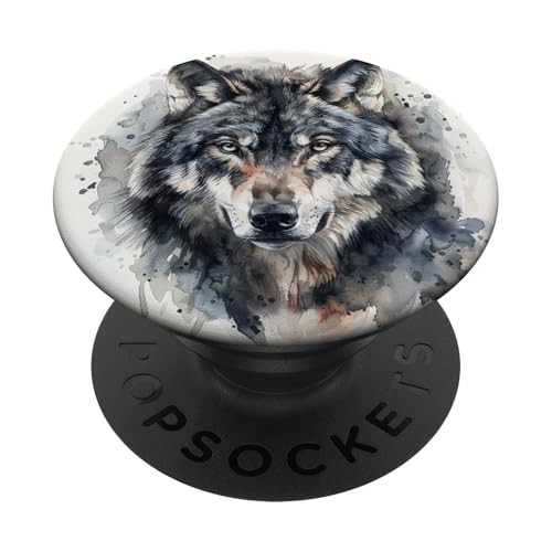 Wolf Aquarell PopSockets Klebender PopGrip Wolf Aquarell PopSockets Klebender PopGrip von Animal Lover Wolf Accessories
