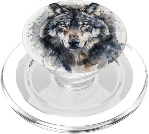 Wolf Aquarell PopSockets PopGrip für MagSafe Wolf Aquarell PopSockets PopGrip für MagSafe von Animal Lover Wolf Accessories