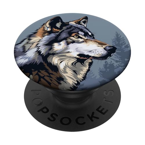Wolf Forest Grey PopSockets Klebender PopGrip Wolf Forest Grey PopSockets Klebender PopGrip von Animal Lover Wolf Accessories