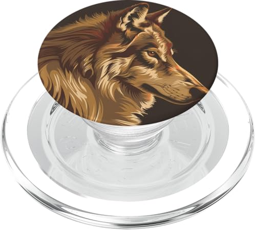 Wolf Portrait Braun PopSockets PopGrip für MagSafe Wolf Portrait Braun PopSockets PopGrip für MagSafe von Animal Lover Wolf Accessories