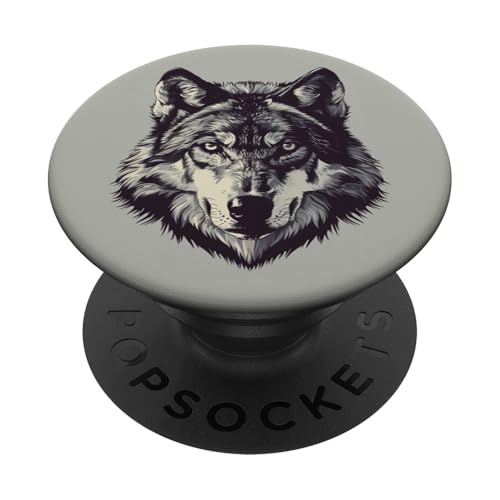 Wolf Portrait Grey PopSockets Klebender PopGrip Wolf Portrait Grey PopSockets Klebender PopGrip von Animal Lover Wolf Accessories