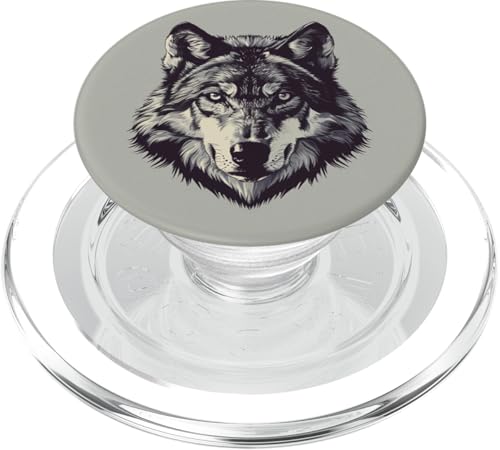 Wolf Portrait Grey PopSockets PopGrip für MagSafe Wolf Portrait Grey PopSockets PopGrip für MagSafe von Animal Lover Wolf Accessories