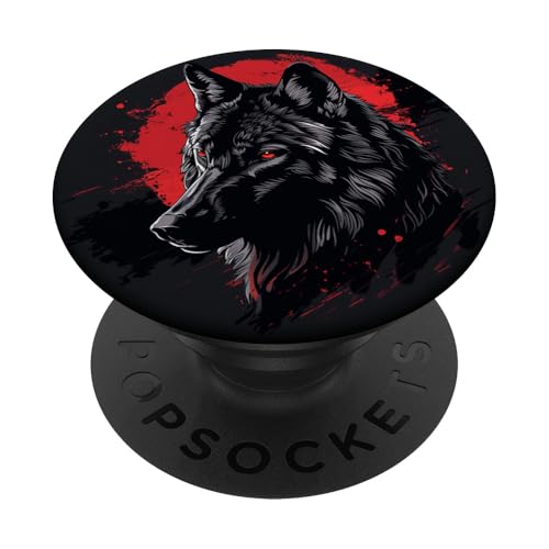 Wolf Rot und Schwarz PopSockets Klebender PopGrip Wolf Rot und Schwarz PopSockets Klebender PopGrip von Animal Lover Wolf Accessories