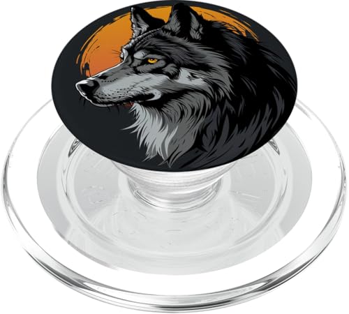 Wolf Schwarz PopSockets PopGrip für MagSafe Wolf Schwarz PopSockets PopGrip für MagSafe von Animal Lover Wolf Accessories