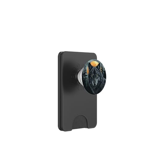 Wolf bei Nacht im Wald PopSockets PopWallet für MagSafe Wolf bei Nacht im Wald PopSockets PopWallet für MagSafe von Animal Lover Wolf Accessories