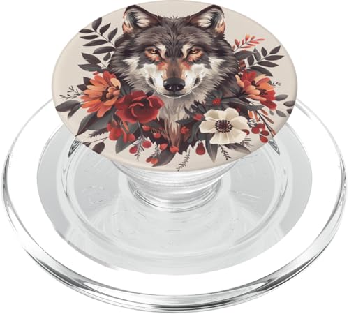 Wolf mit Blumen rund um den Boho-Stil PopSockets PopGrip für MagSafe Wolf mit Blumen rund um den Boho-Stil PopSockets PopGrip für MagSafe von Animal Lover Wolf Accessories