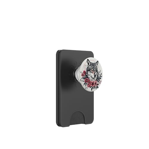 Wolf mit Blumen rund um den Boho-Stil PopSockets PopWallet für MagSafe Wolf mit Blumen rund um den Boho-Stil PopSockets PopWallet für MagSafe von Animal Lover Wolf Accessories
