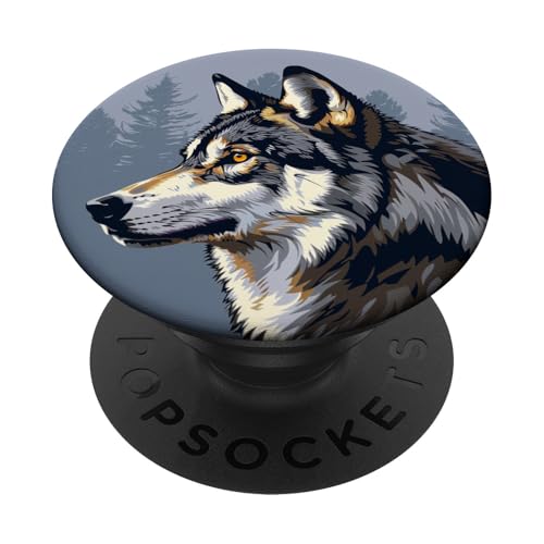 Wolfsgrau PopSockets Klebender PopGrip Wolfsgrau PopSockets Klebender PopGrip von Animal Lover Wolf Accessories