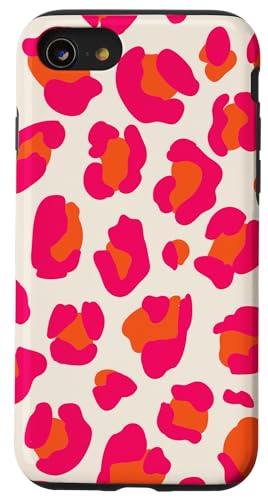 Hülle für iPhone SE (2020) / 7 / 8 Leopardenmuster in Orange und Hot Pink von Animal Print Co.